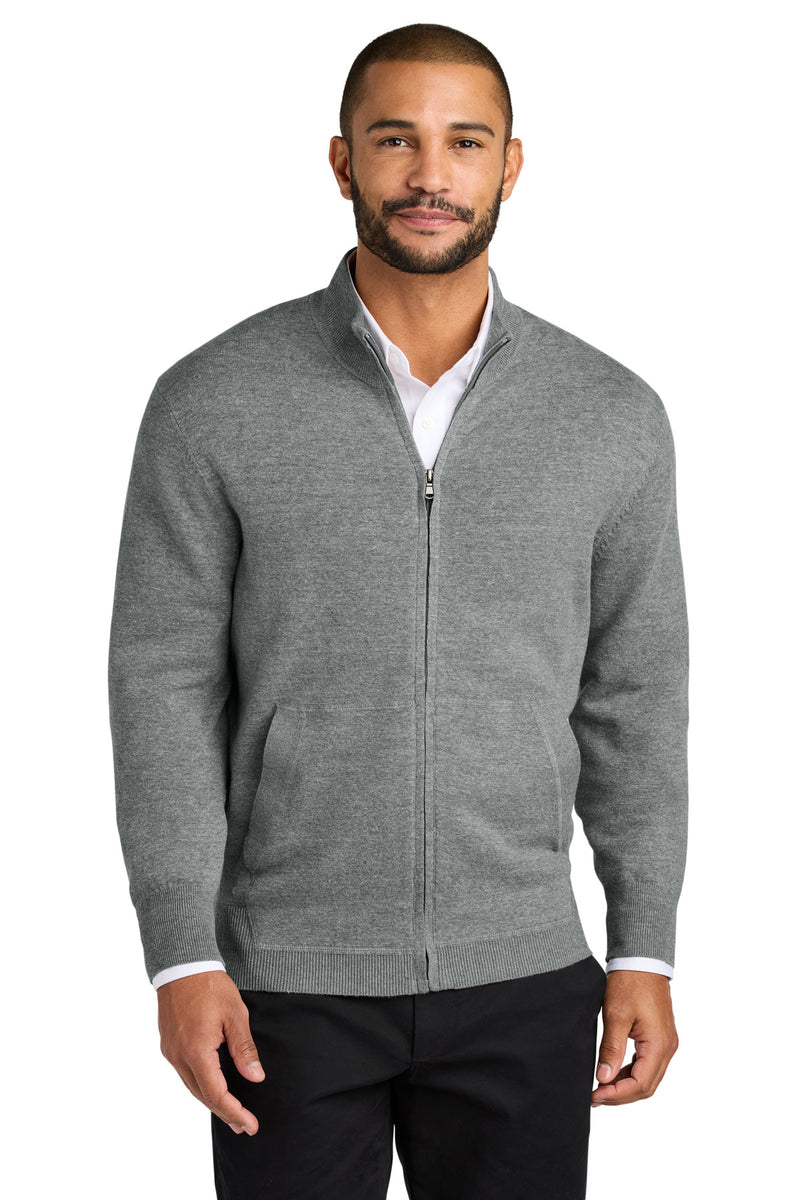 Port Authority Easy Care Full-Zip Sweater - Medium Heather Grey