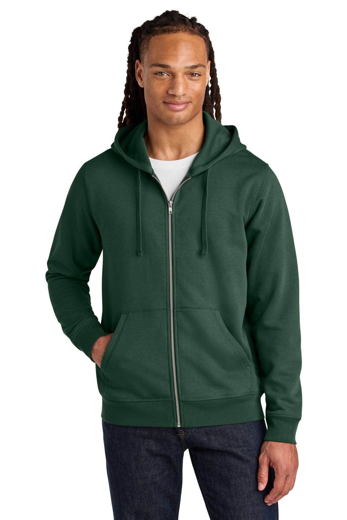 Stanley/Stella Unisex Mixer Full-Zip Hooded Sweatshirt - Bottle Green