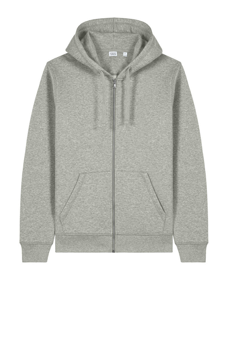 Stanley/Stella Unisex Mixer Full-Zip Hooded Sweatshirt - Heather Grey