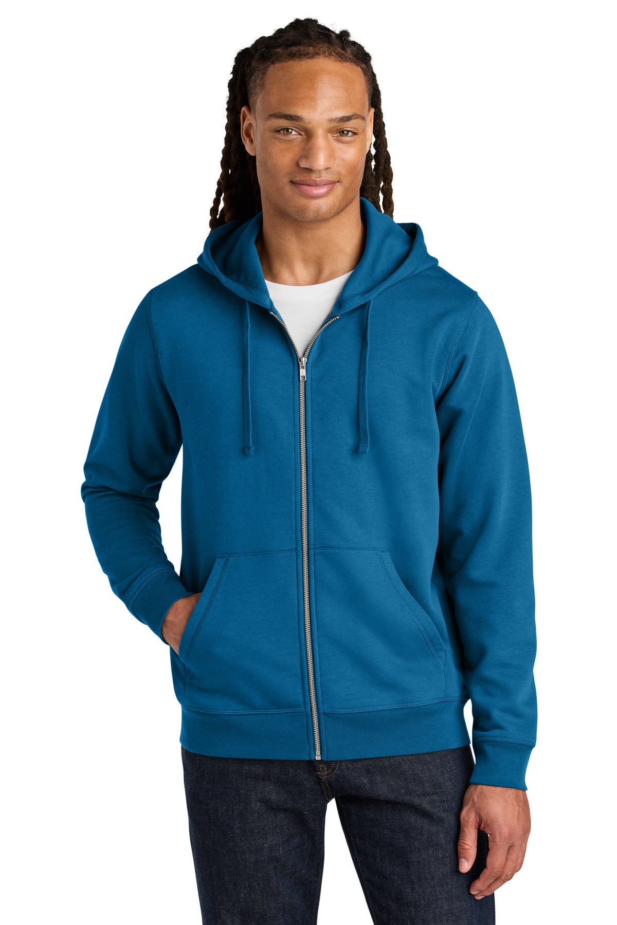 Stanley/Stella Unisex Mixer Full-Zip Hooded Sweatshirt - Royal Blue