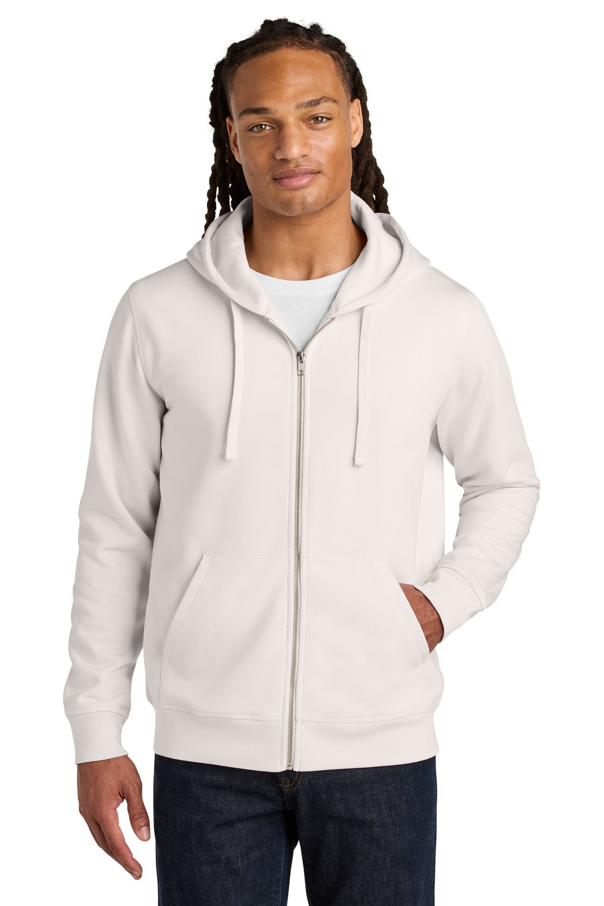 Stanley/Stella Unisex Mixer Full-Zip Hooded Sweatshirt - Vintage White