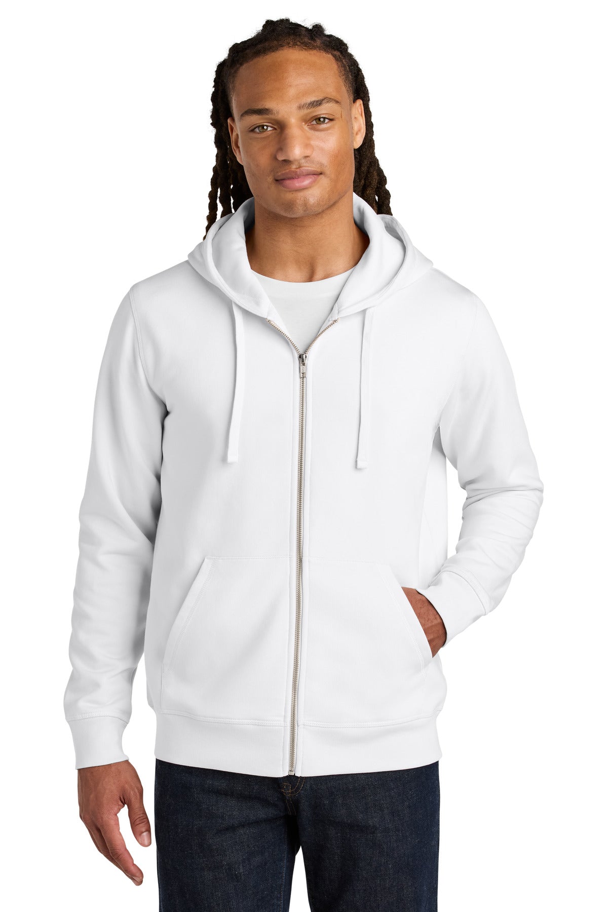 Stanley/Stella Unisex Mixer Full-Zip Hooded Sweatshirt - White