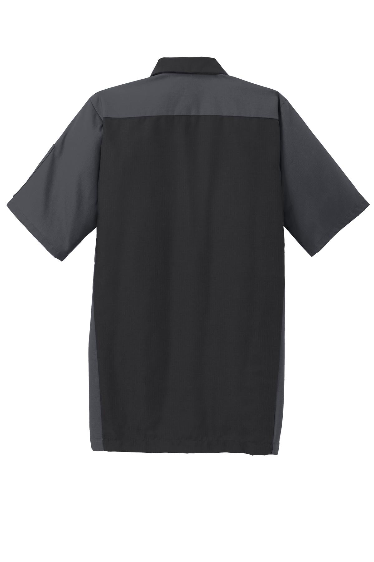 Red Kap Short Sleeve Ripstop Crew Shirt - Black/ Charcoal