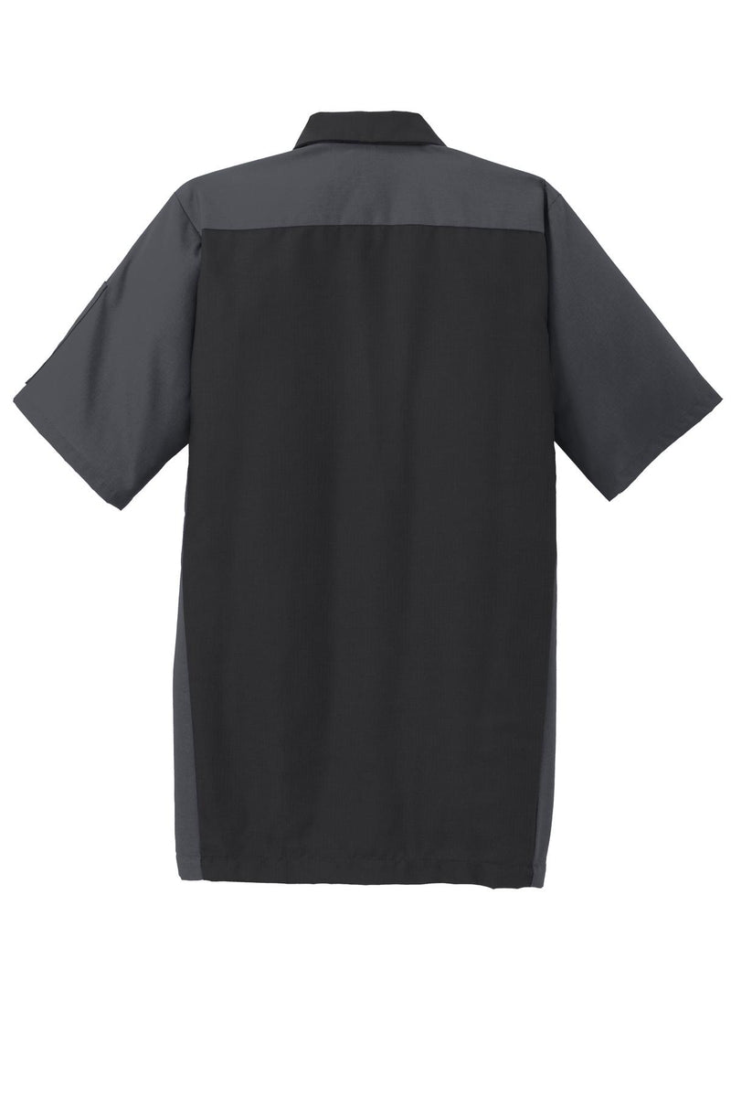 Red Kap Short Sleeve Ripstop Crew Shirt - Black/ Charcoal