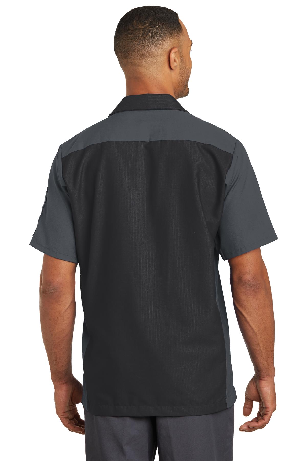Red Kap Short Sleeve Ripstop Crew Shirt - Black/ Charcoal