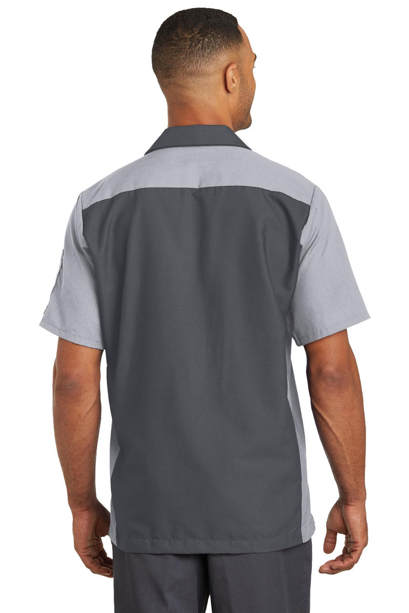 Red Kap Short Sleeve Ripstop Crew Shirt - Charcoal/ Light Grey