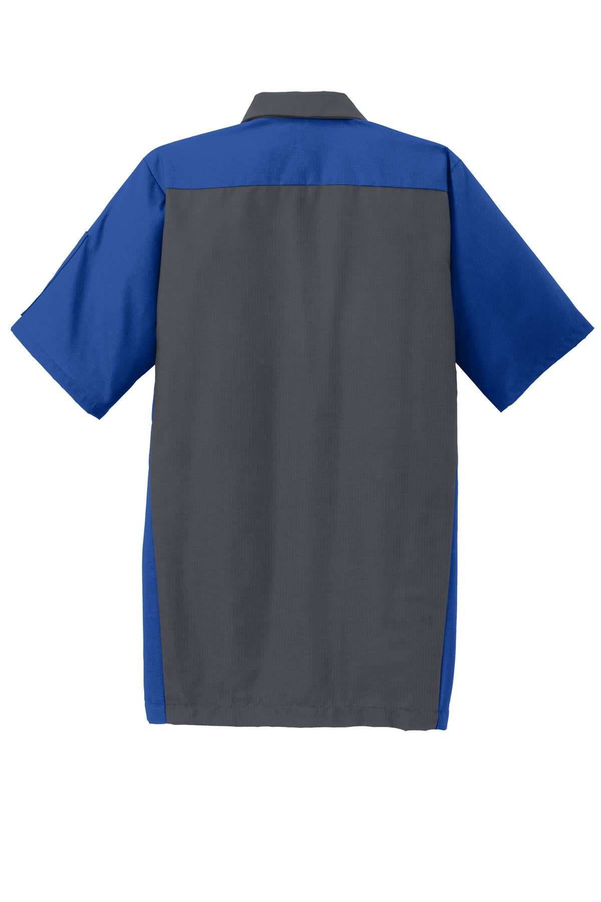 Red Kap Short Sleeve Ripstop Crew Shirt - Charcoal/ Royal