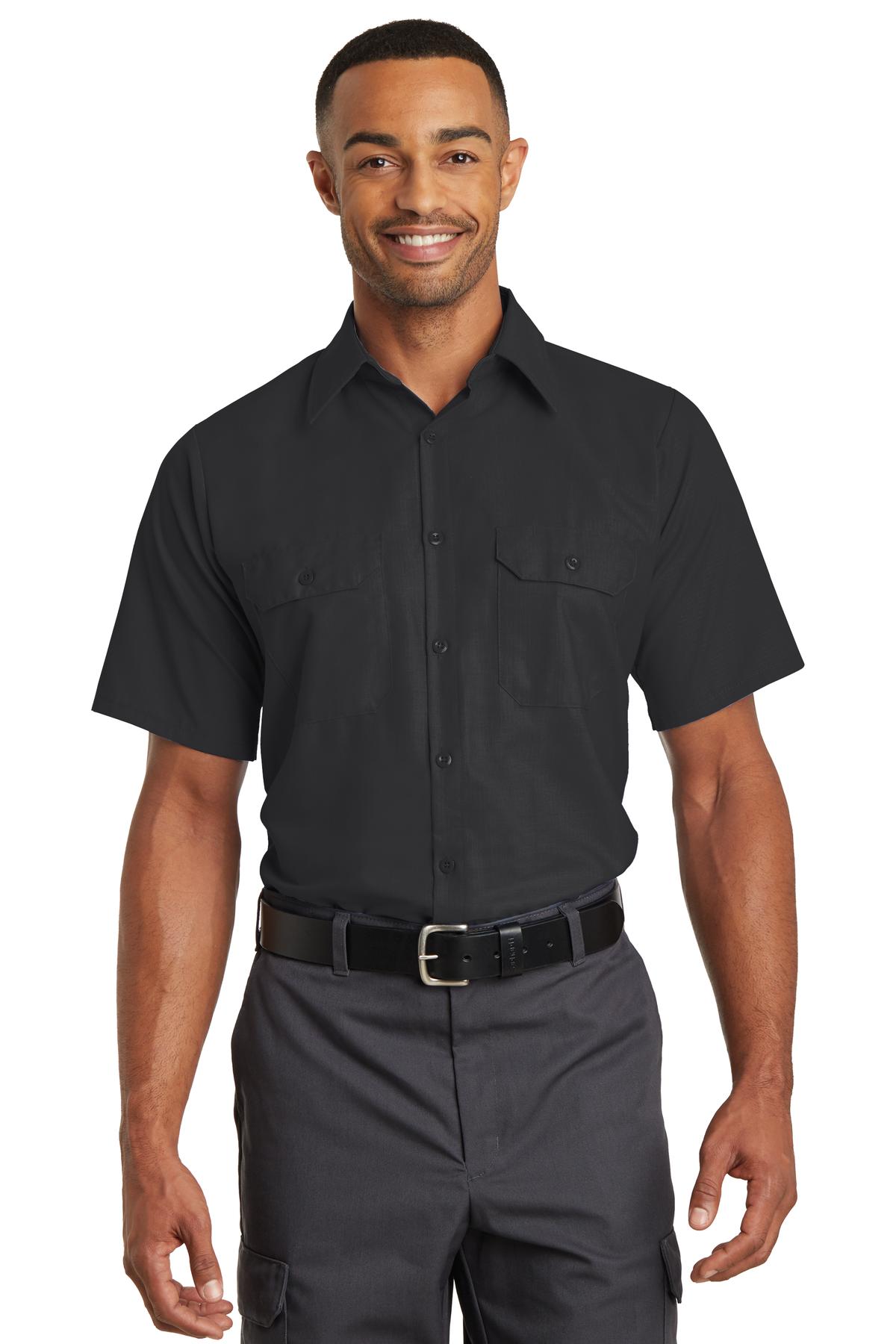 Red Kap Short Sleeve Solid Ripstop Shirt - Black
