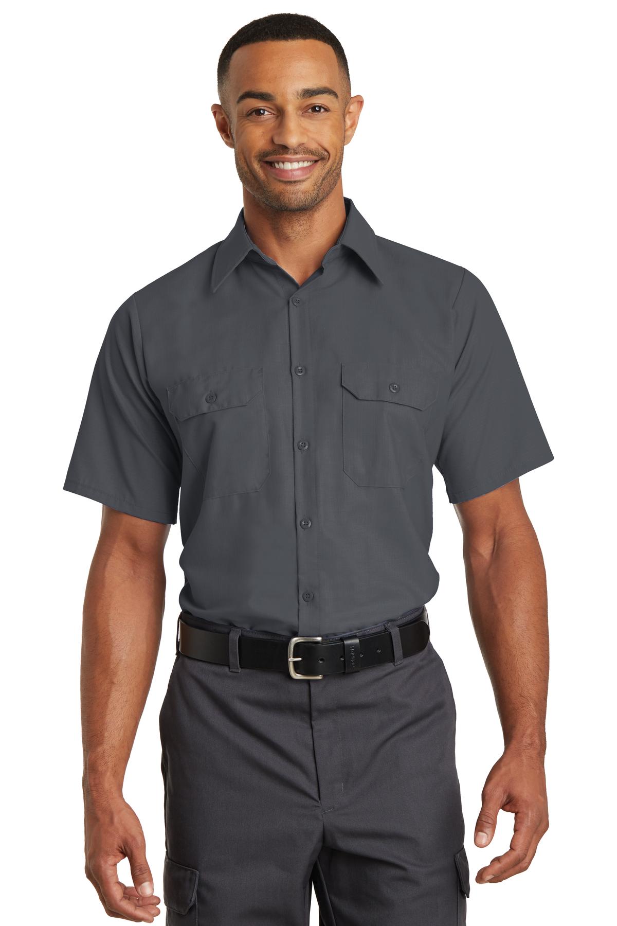 Red Kap Short Sleeve Solid Ripstop Shirt - Charcoal