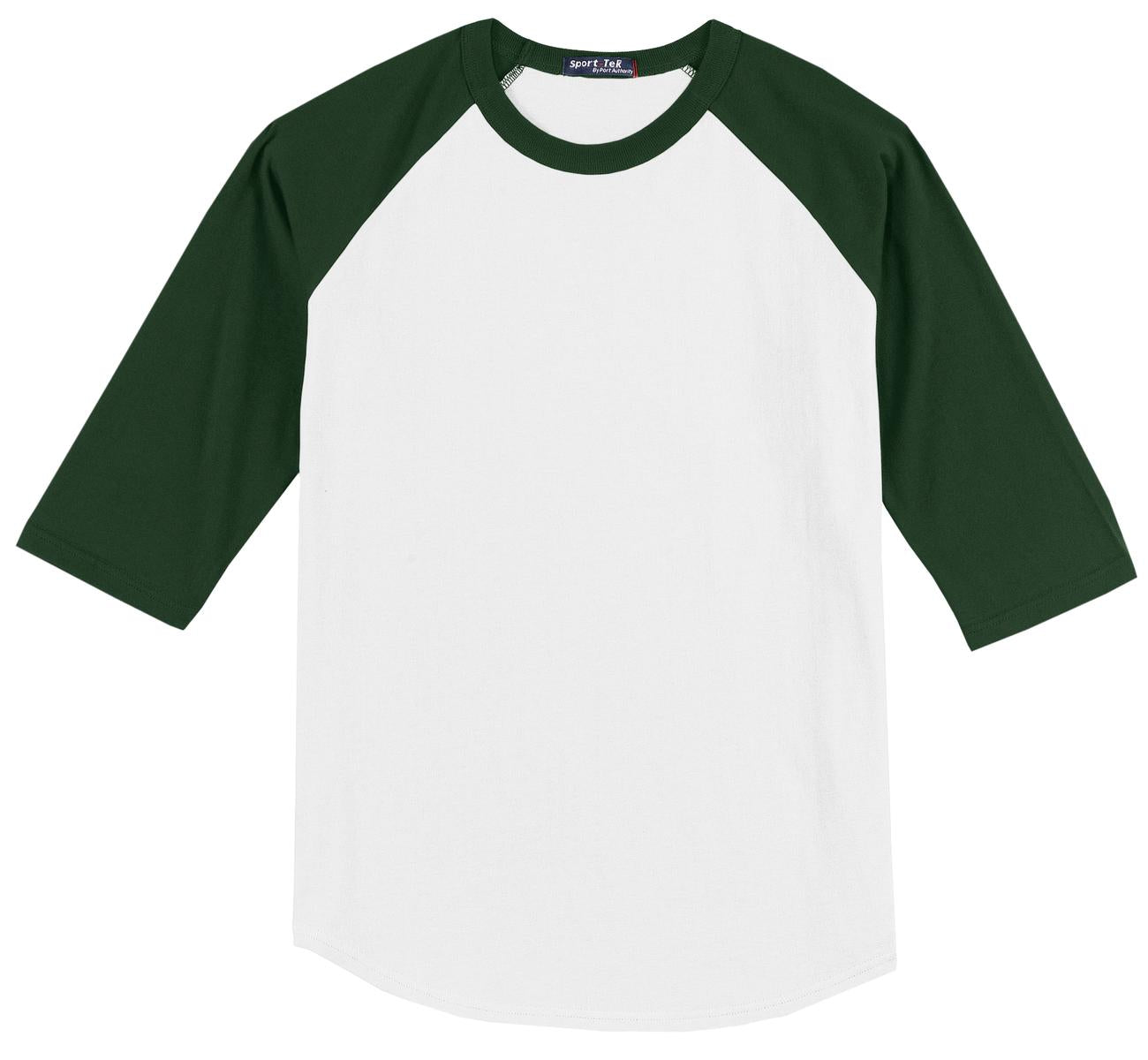 Sport-Tek Colorblock Raglan Jersey - White/ Forest