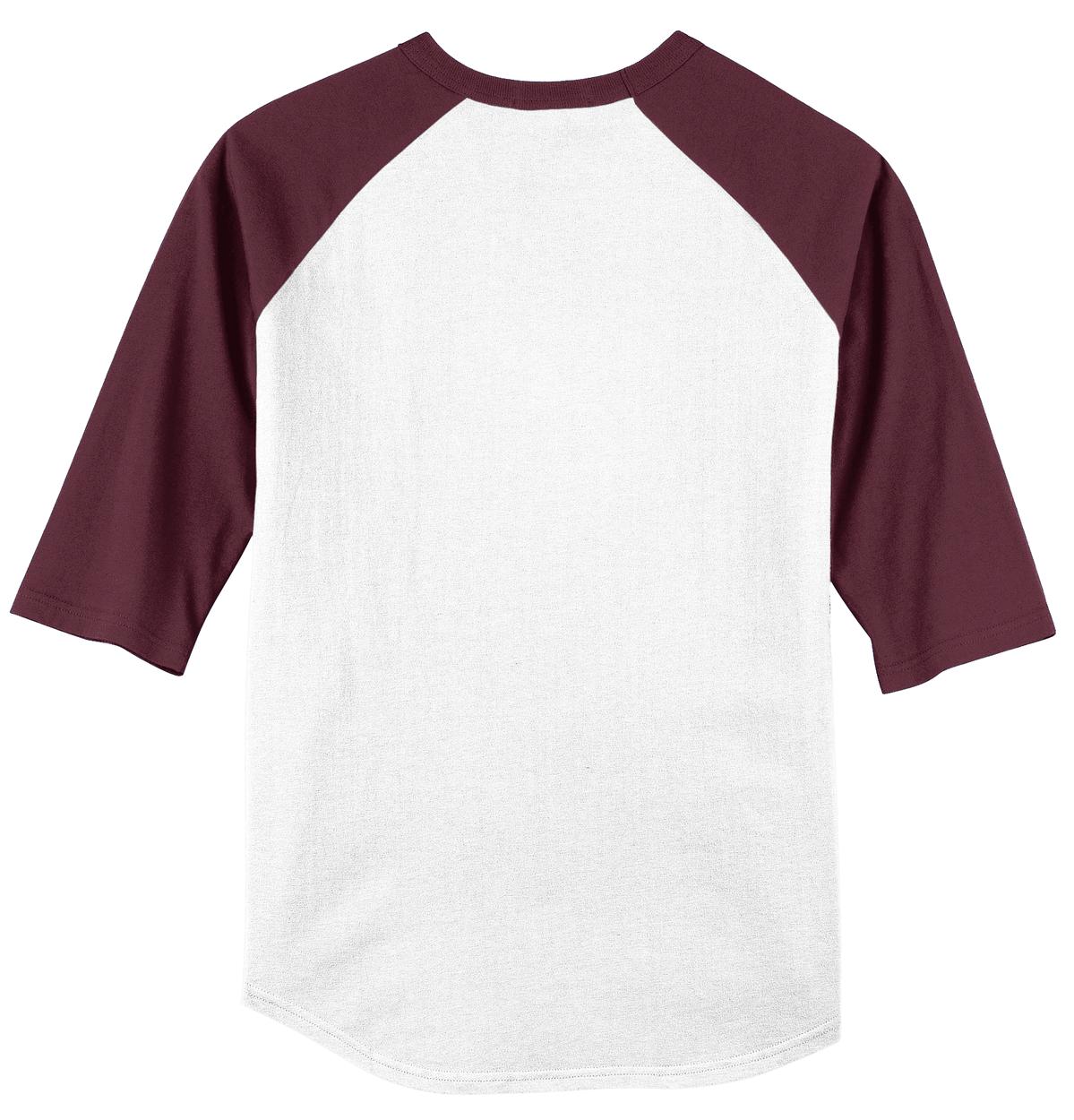 Sport-Tek Colorblock Raglan Jersey - White/ Maroon