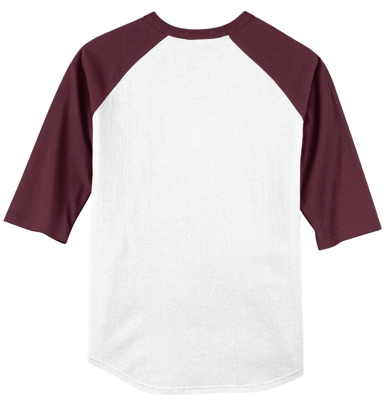 Sport-Tek Colorblock Raglan Jersey - White/ Maroon
