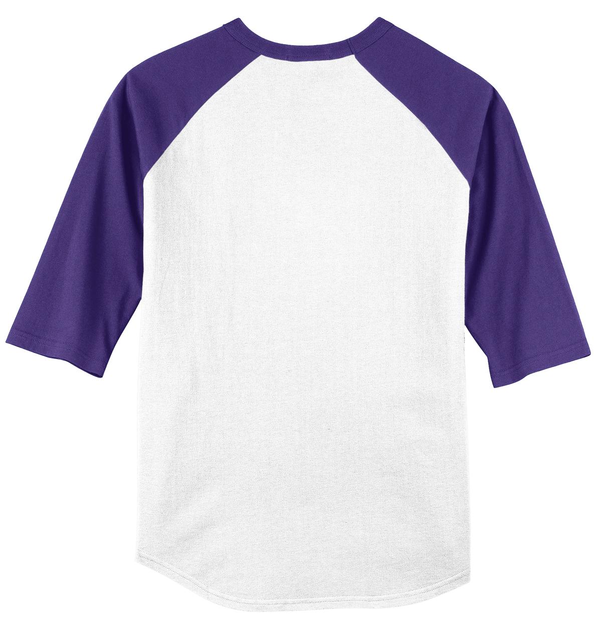 Sport-Tek Colorblock Raglan Jersey - White/ Purple