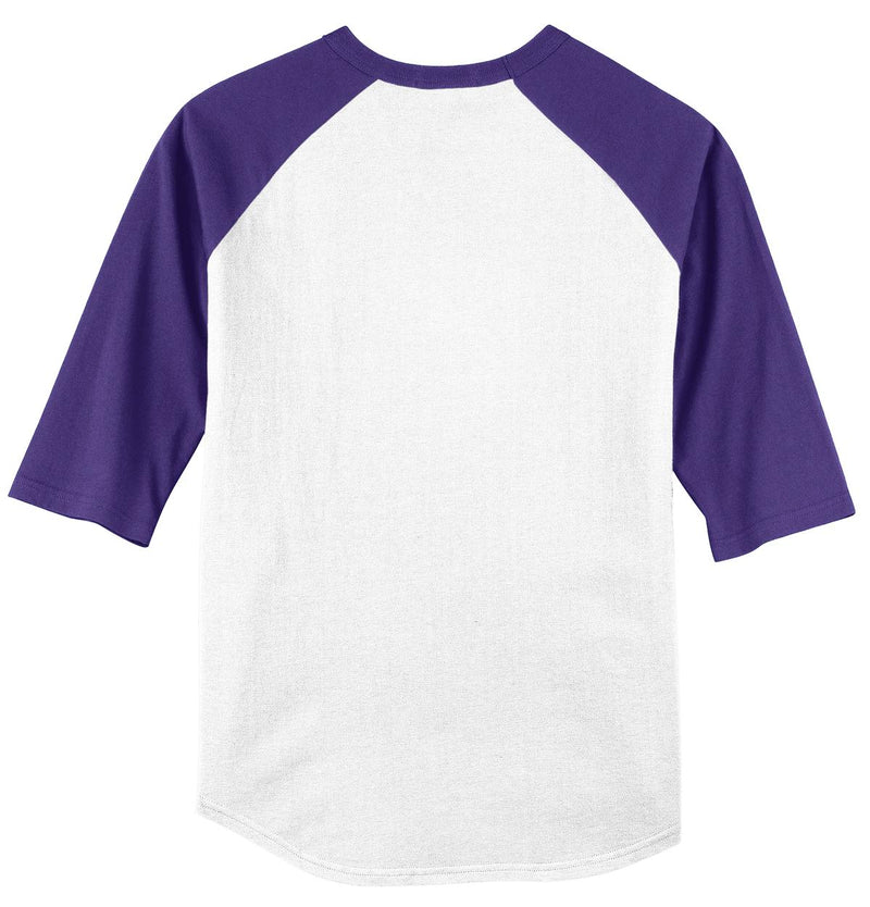 Sport-Tek Colorblock Raglan Jersey - White/ Purple