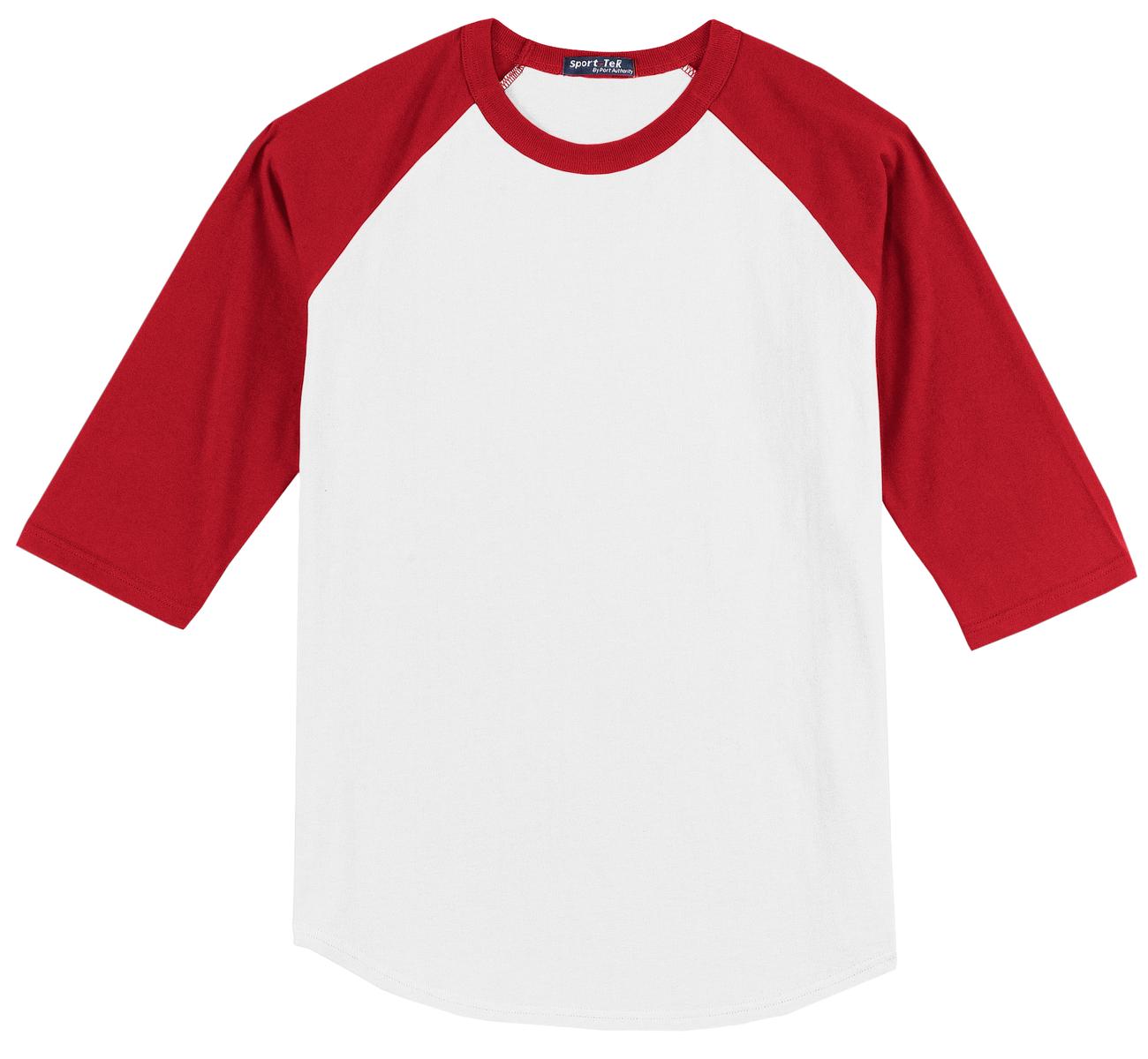 Sport-Tek Colorblock Raglan Jersey - White/ Red