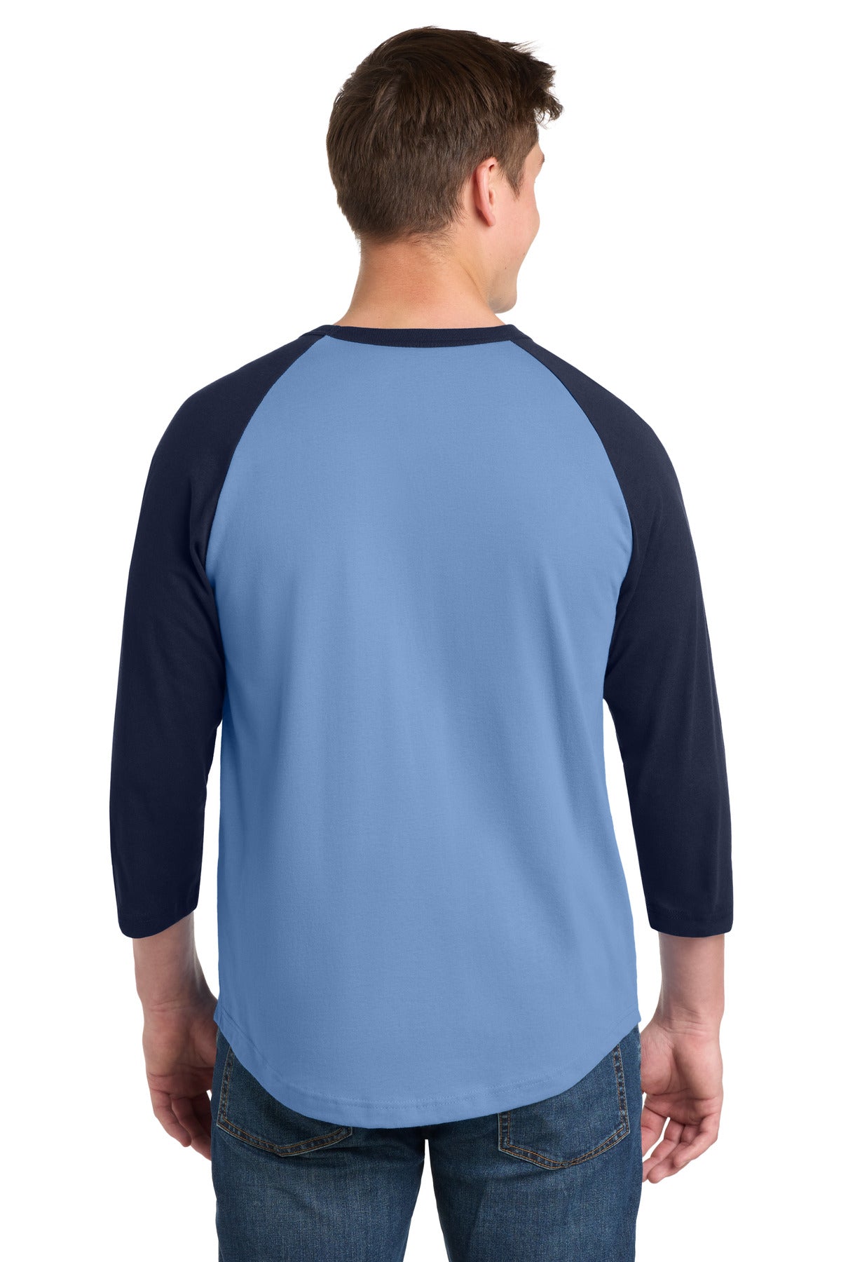 Sport-Tek Colorblock Raglan Jersey - Carolina Blue/ Navy