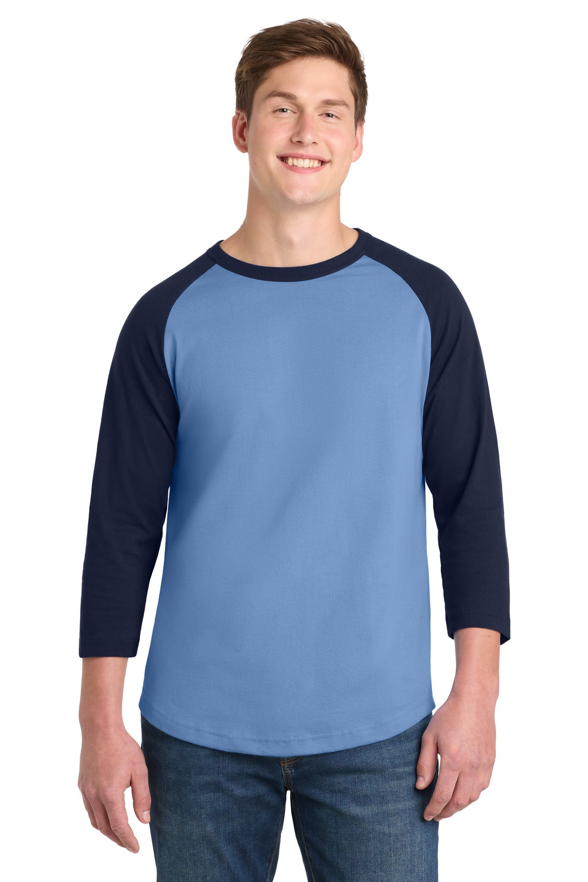 Sport-Tek Colorblock Raglan Jersey - Carolina Blue/ Navy