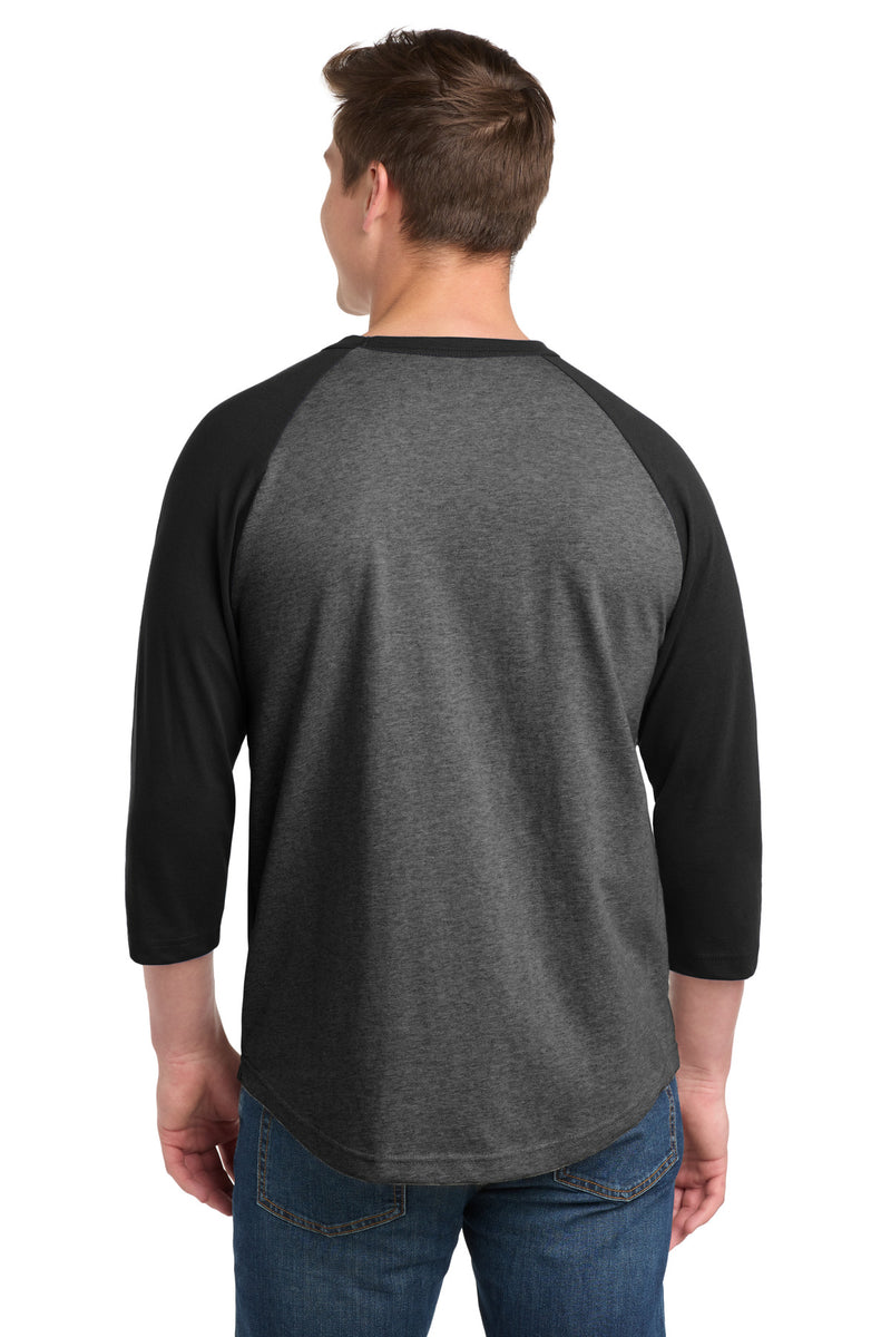 Sport-Tek Colorblock Raglan Jersey - Dark Heather Grey/ Black