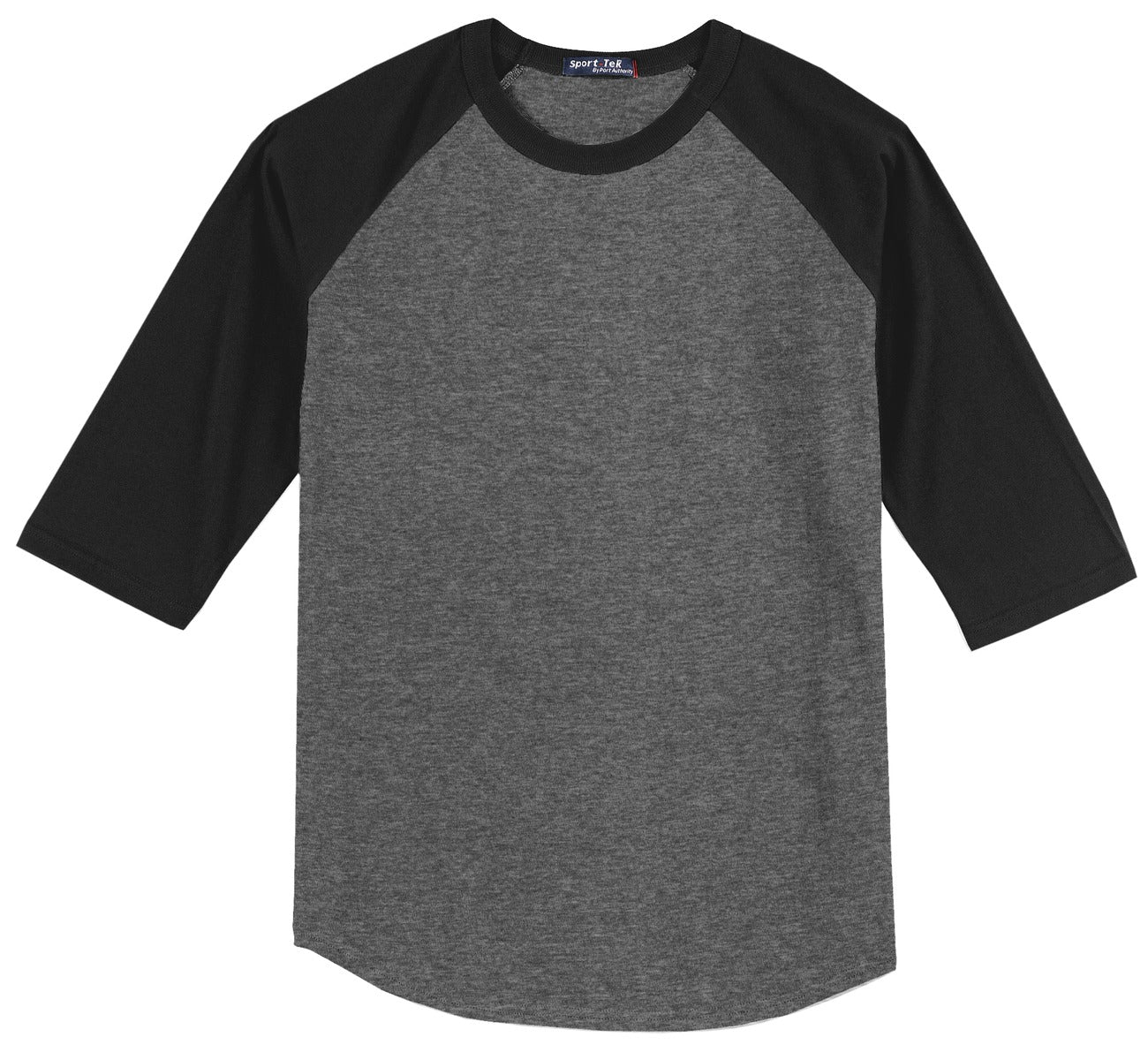 Sport-Tek Colorblock Raglan Jersey - Dark Heather Grey/ Black