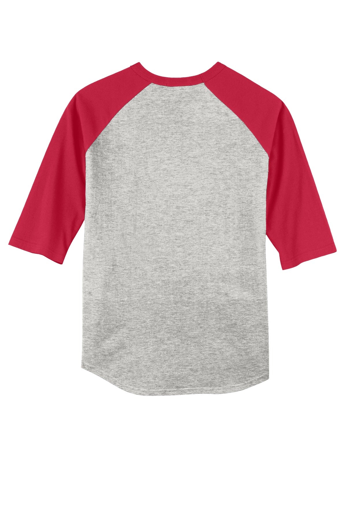 Sport-Tek Colorblock Raglan Jersey - Heather Grey/ Red