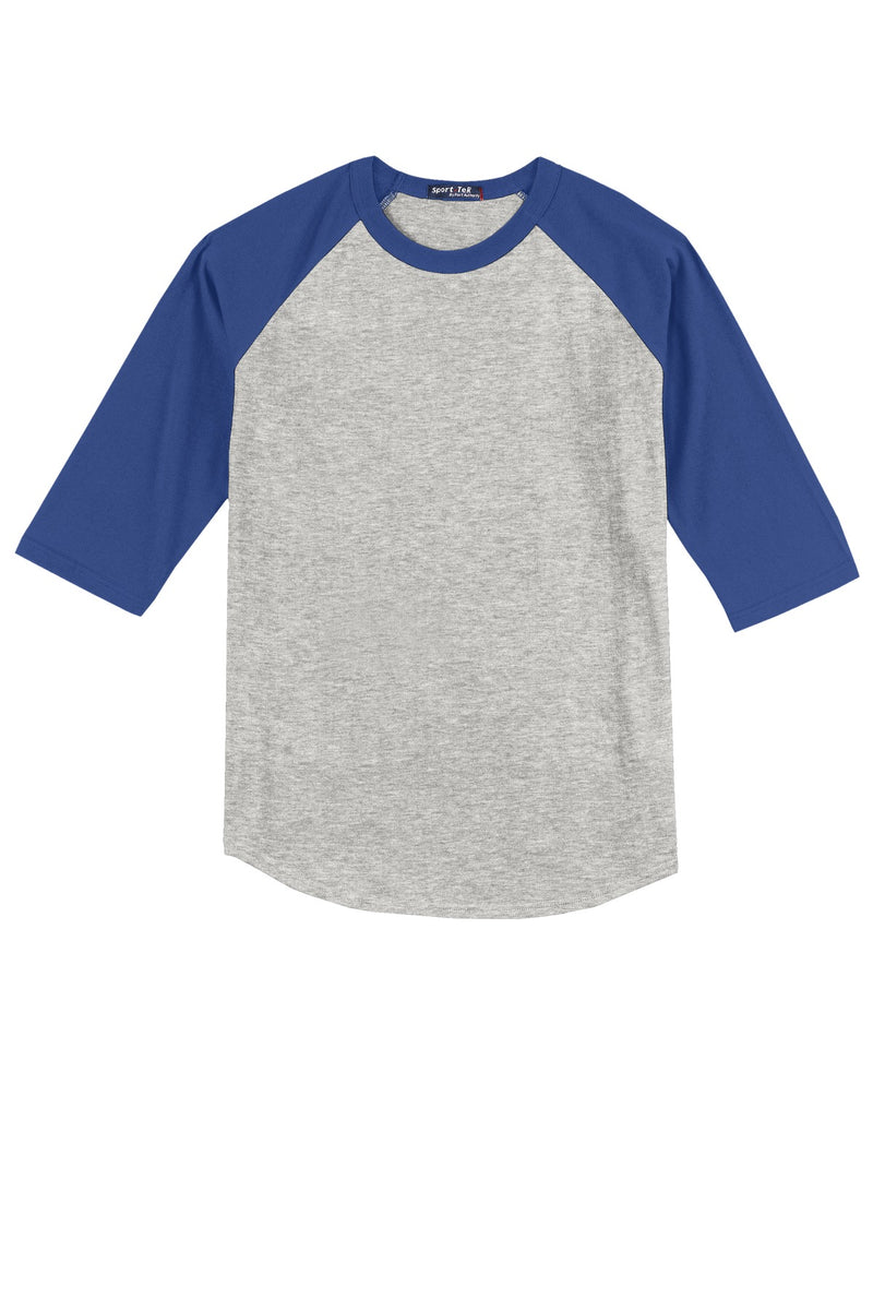 Sport-Tek Colorblock Raglan Jersey - Heather Grey/ Royal