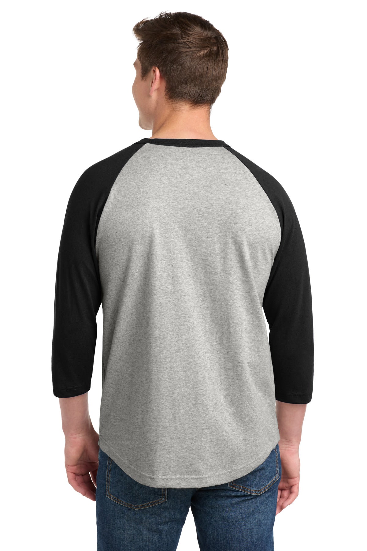 Sport-Tek Colorblock Raglan Jersey - Heather Grey/ Black