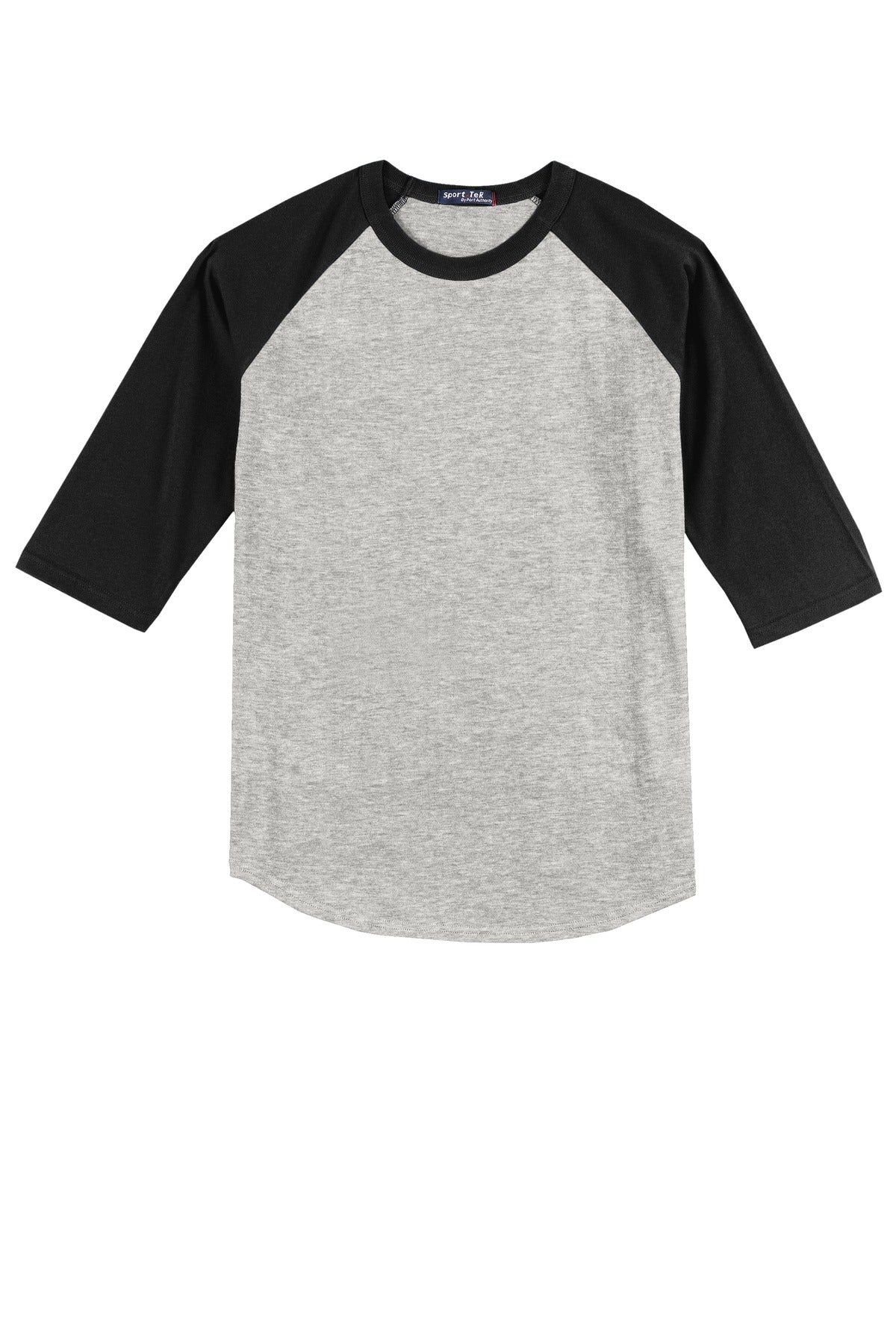 Sport-Tek Colorblock Raglan Jersey - Heather Grey/ Black