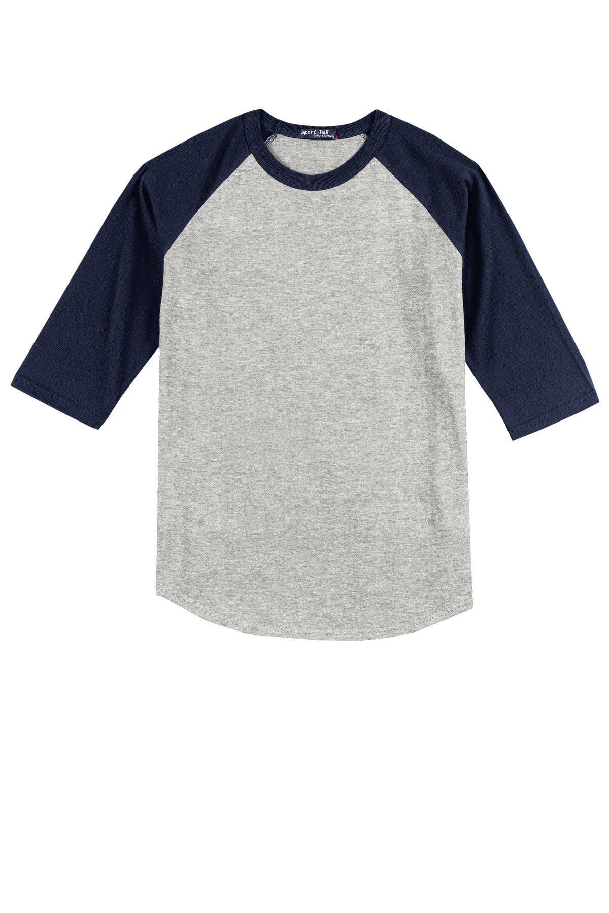 Sport-Tek Colorblock Raglan Jersey - Heather Grey/ Navy