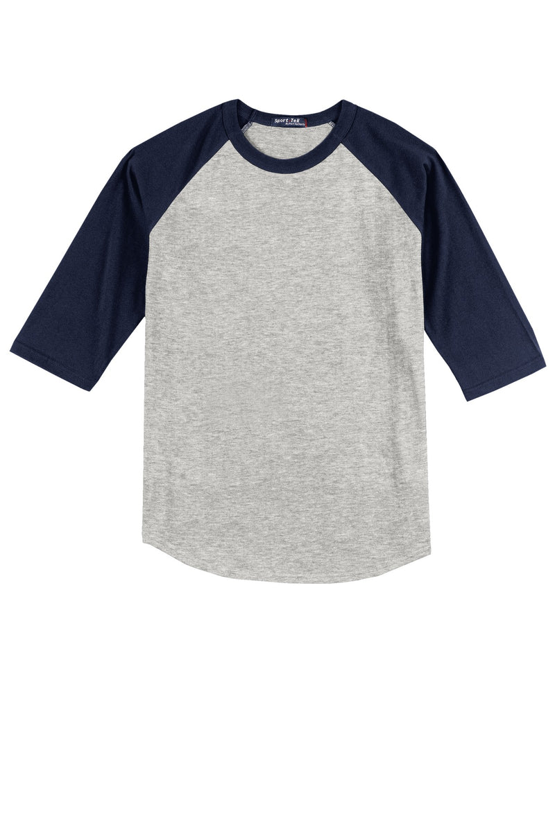 Sport-Tek Colorblock Raglan Jersey - Heather Grey/ Navy