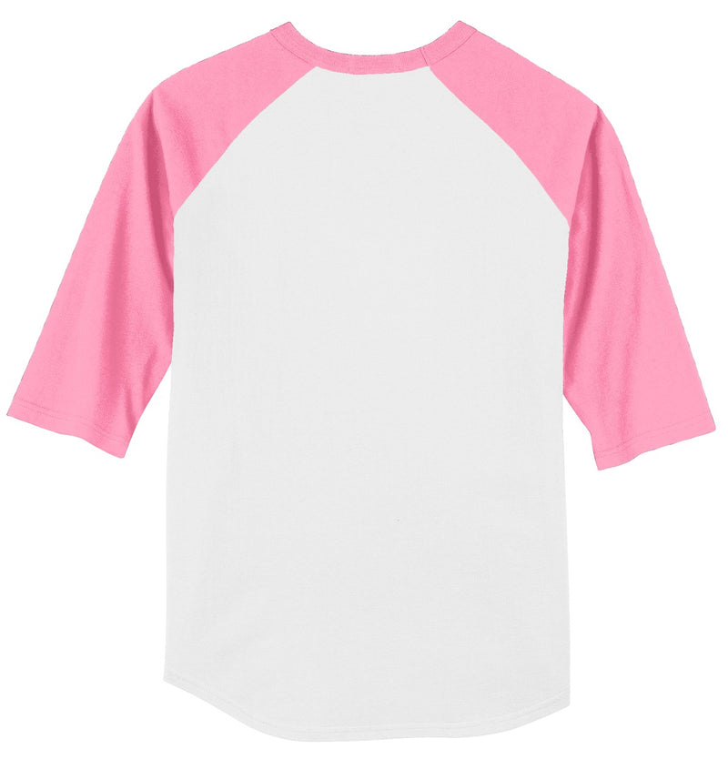Sport-Tek Colorblock Raglan Jersey - White/ Bright Pink