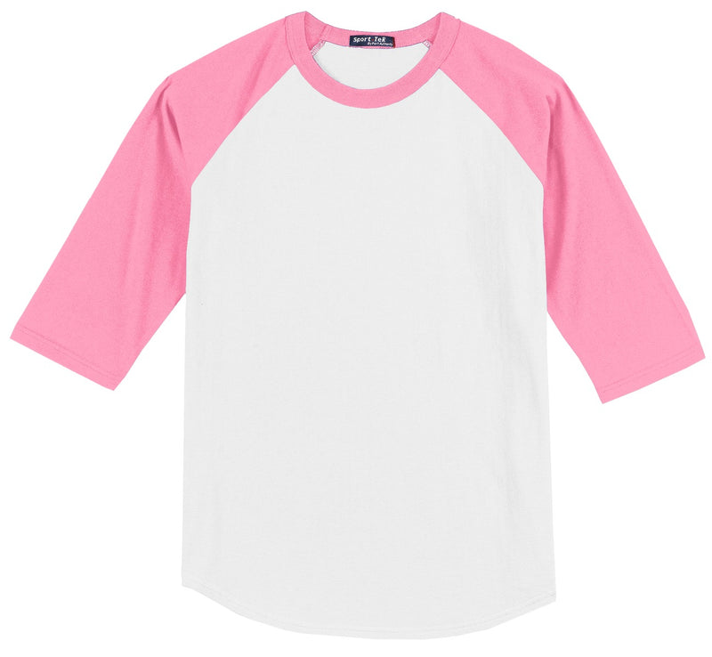 Sport-Tek Colorblock Raglan Jersey - White/ Bright Pink