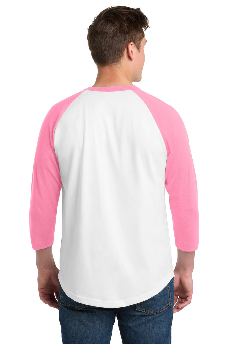 Sport-Tek Colorblock Raglan Jersey - White/ Bright Pink