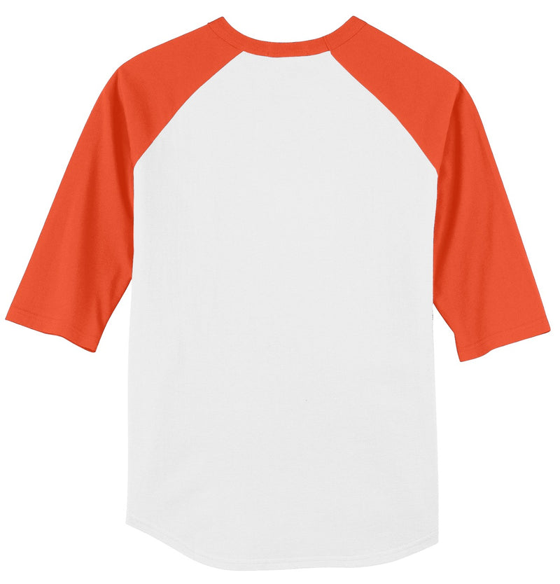 Sport-Tek Colorblock Raglan Jersey - White/ Deep Orange