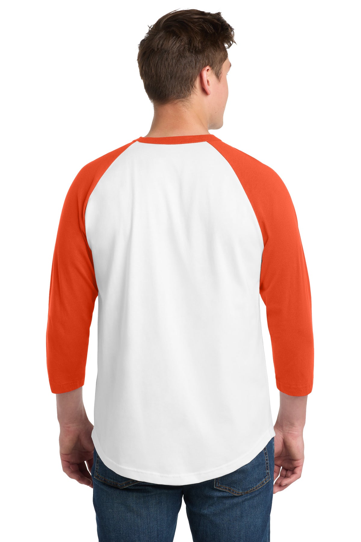 Sport-Tek Colorblock Raglan Jersey - White/ Deep Orange
