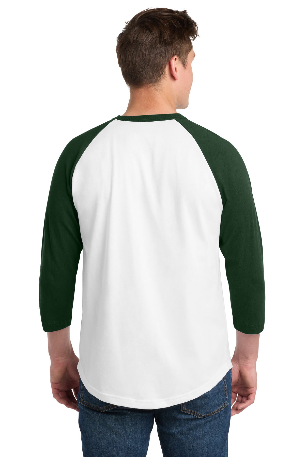 Sport-Tek Colorblock Raglan Jersey - White/ Forest