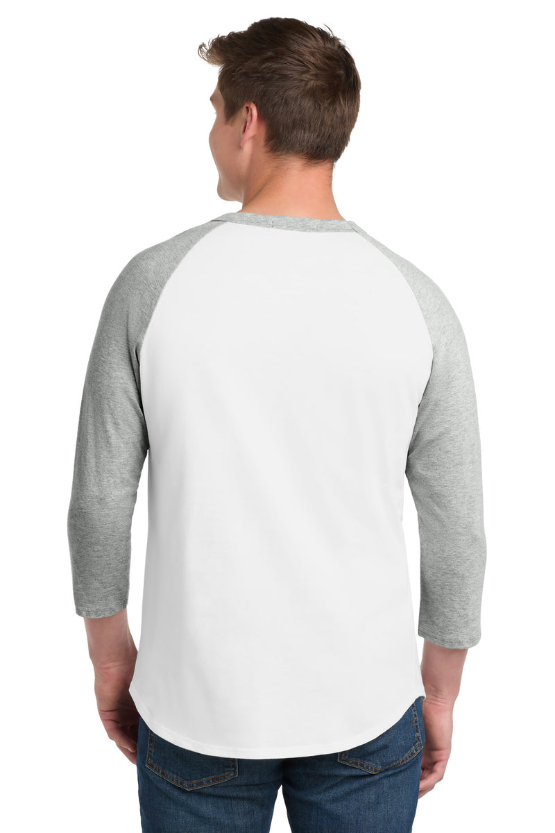 Sport-Tek Colorblock Raglan Jersey - White/ Heather Grey