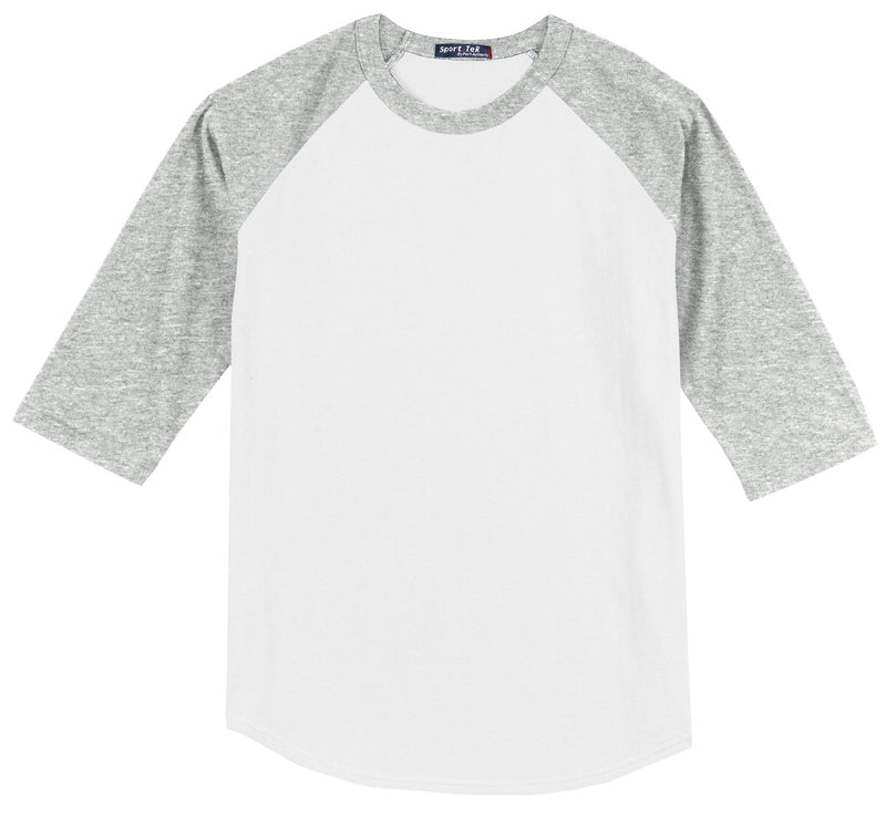 Sport-Tek Colorblock Raglan Jersey - White/ Heather Grey