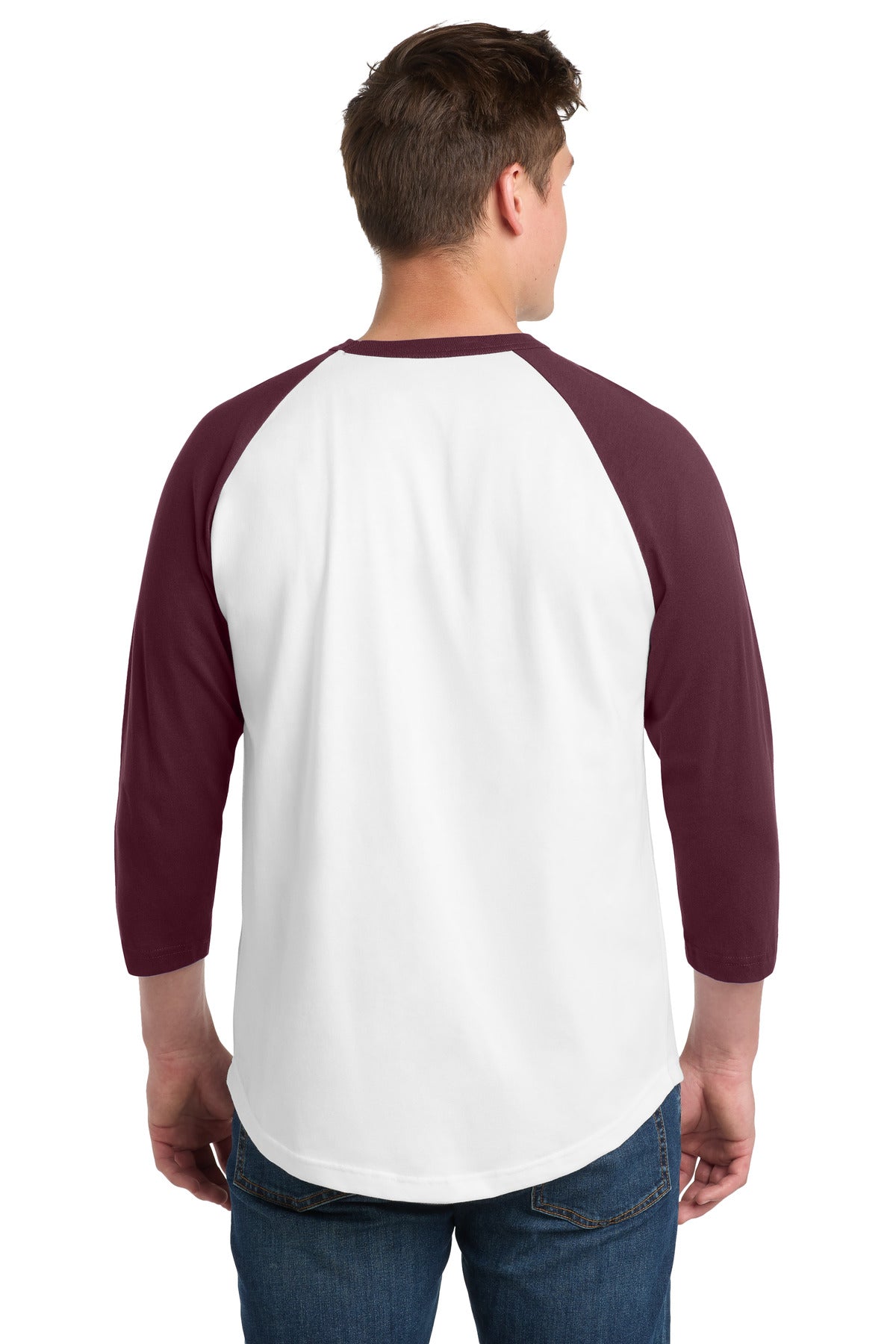 Sport-Tek Colorblock Raglan Jersey - White/ Maroon