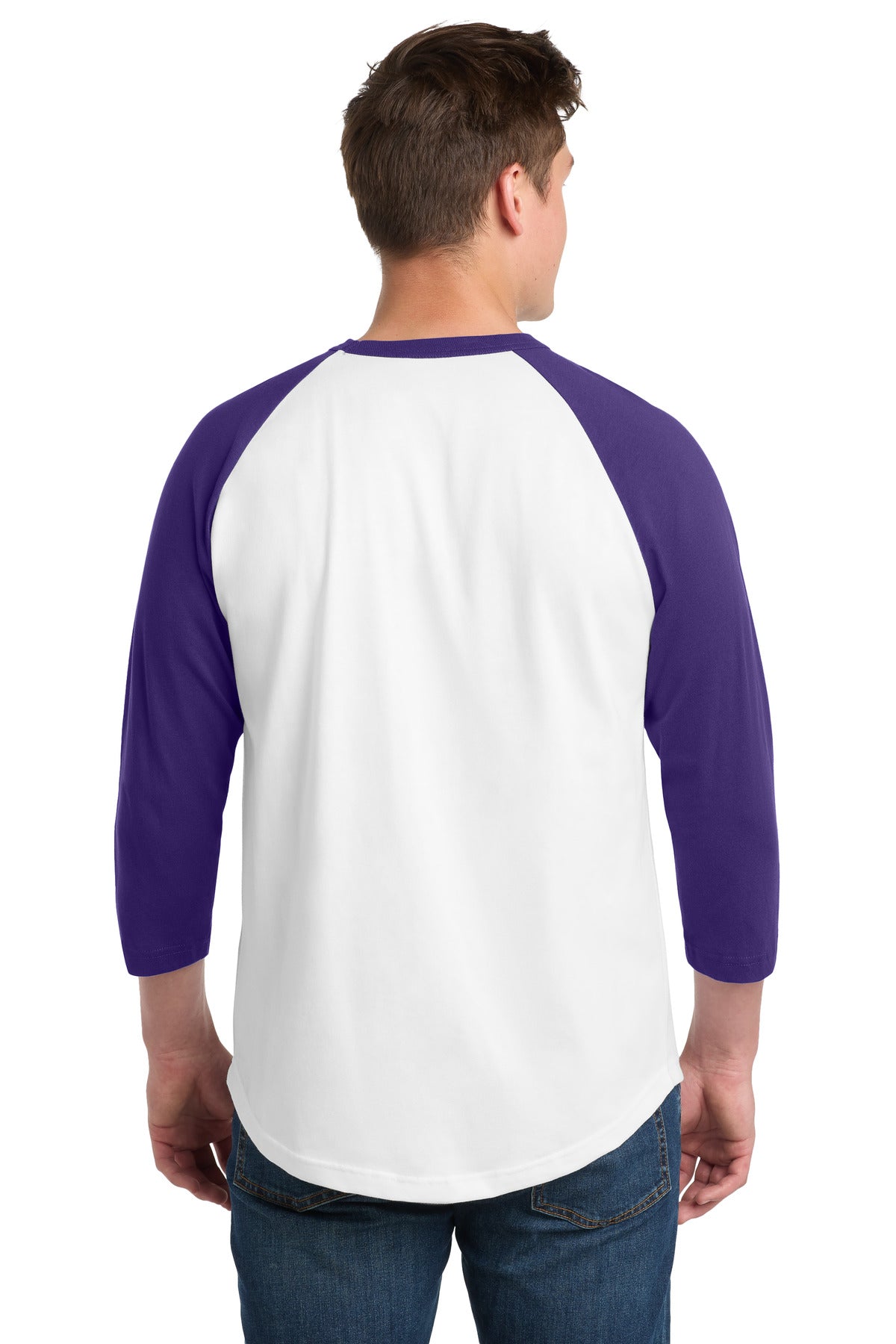 Sport-Tek Colorblock Raglan Jersey - White/ Purple