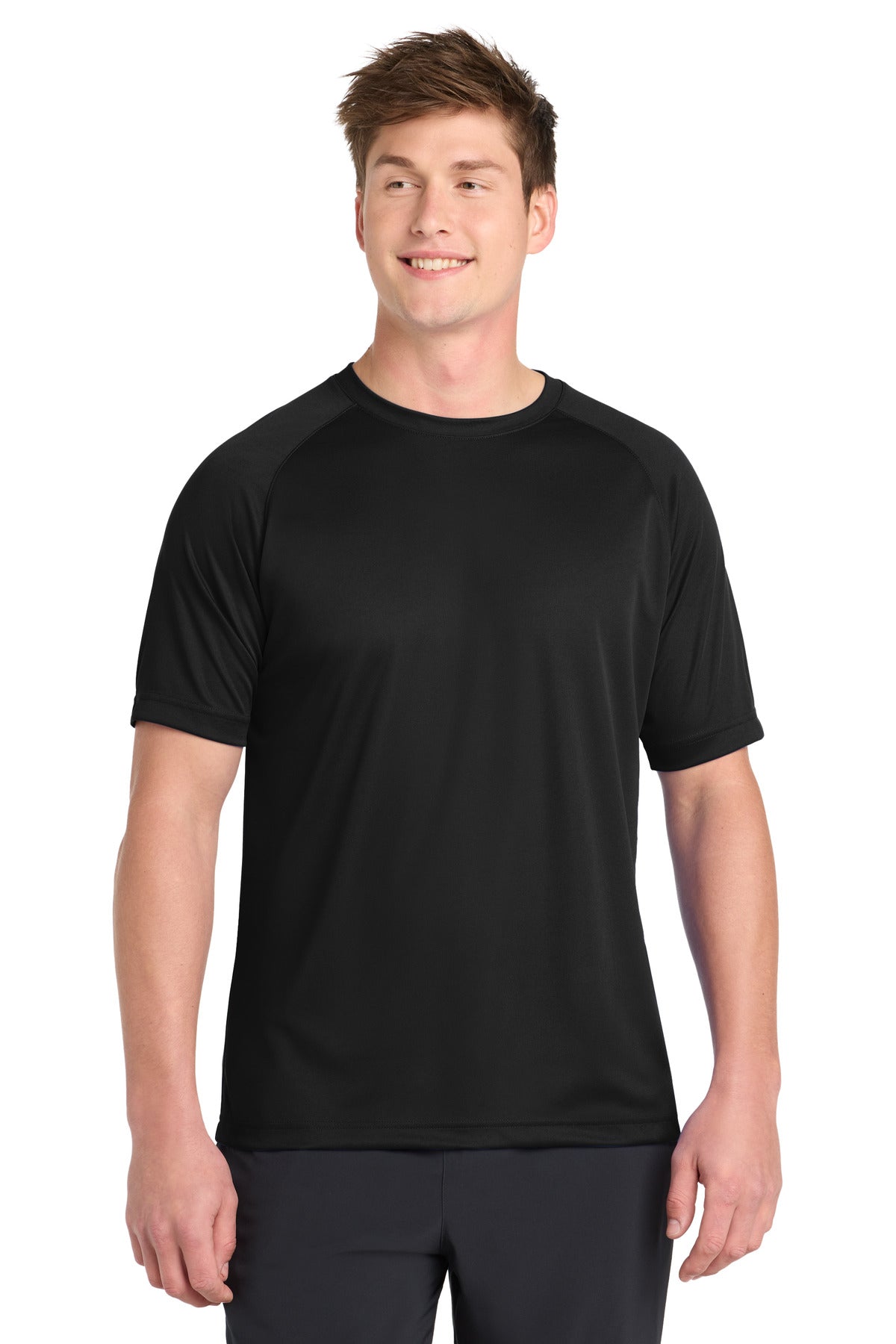 Sport-Tek Dry Zone Short Sleeve Raglan T-Shirt - Black