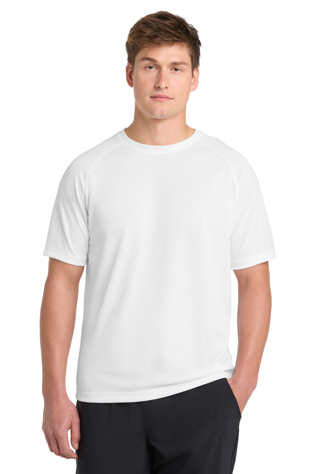 Sport-Tek Dry Zone Short Sleeve Raglan T-Shirt - White