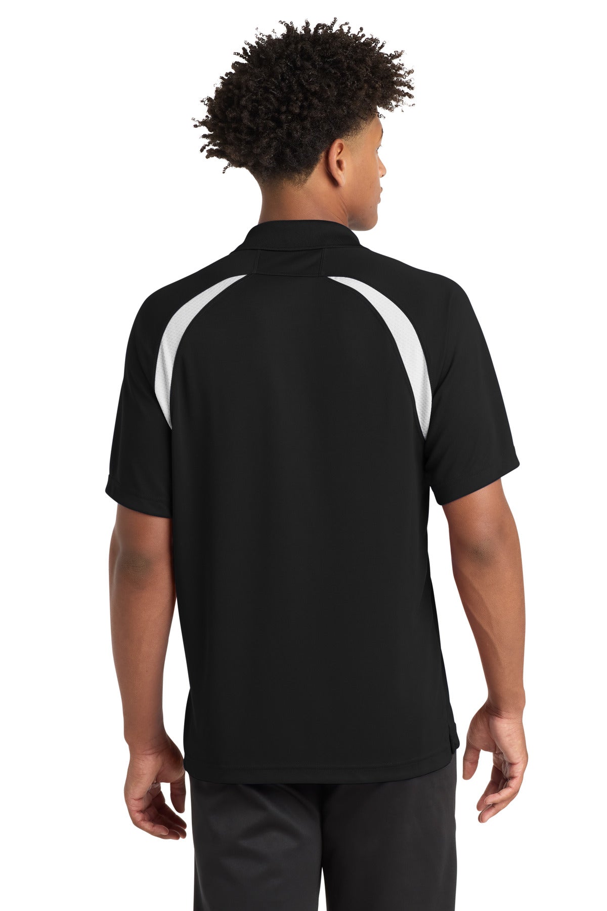 Sport-Tek Dry Zone Colorblock Raglan Polo - Black/ White