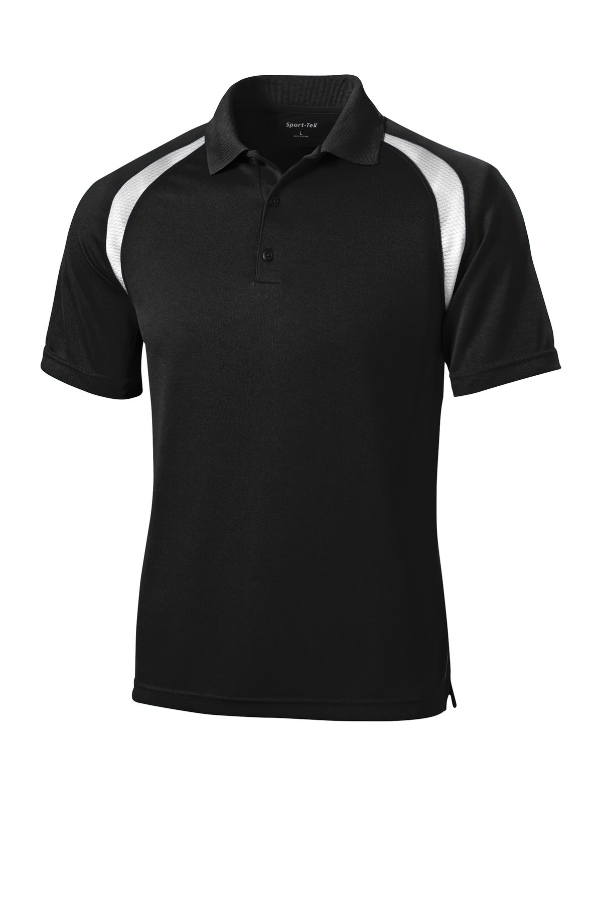 Sport-Tek Dry Zone Colorblock Raglan Polo - Black/ White
