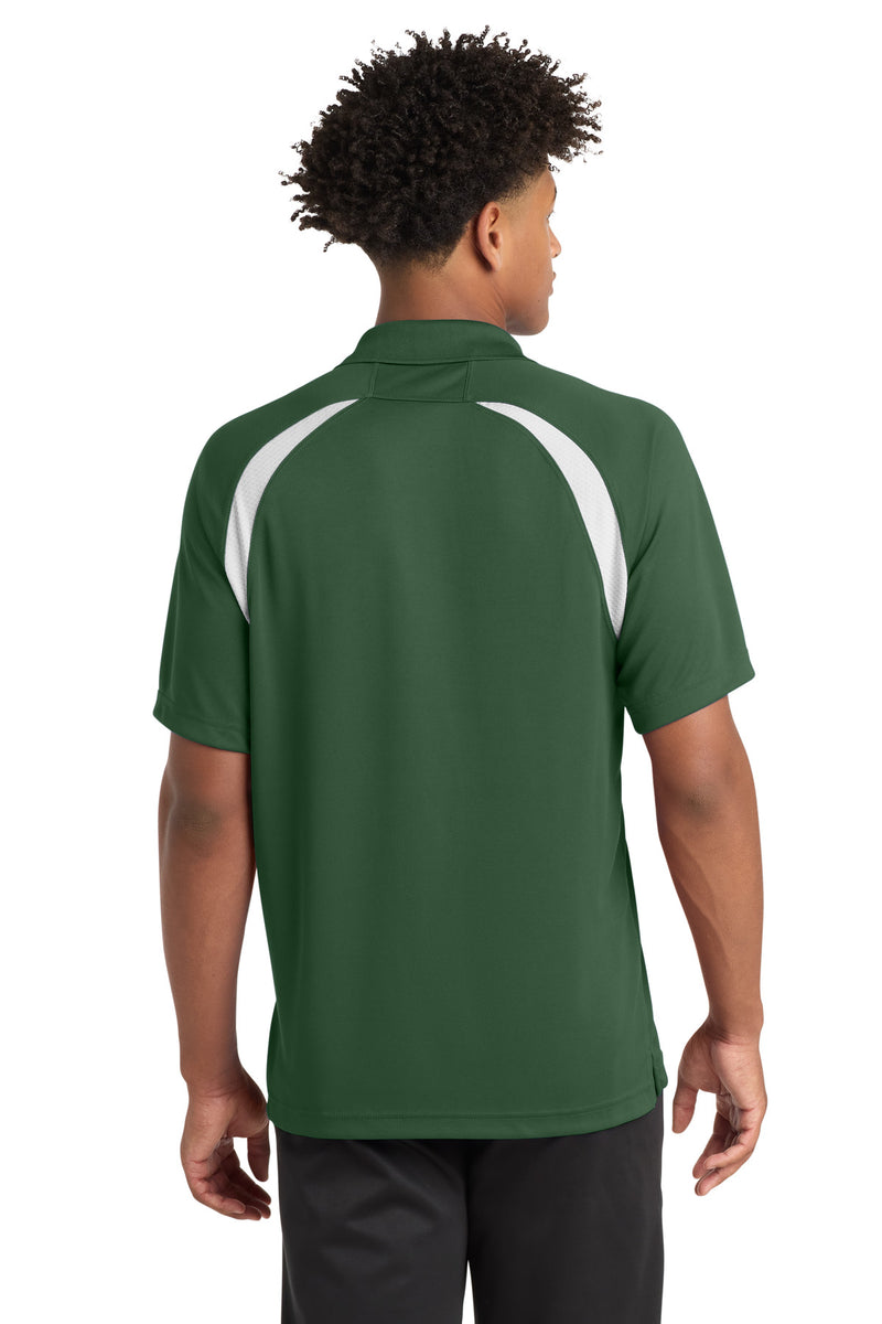 Sport-Tek Dry Zone Colorblock Raglan Polo - Forest Green/ White