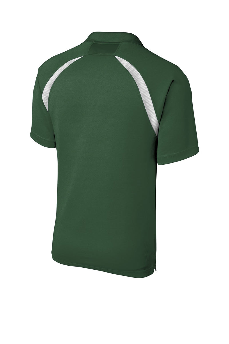 Sport-Tek Dry Zone Colorblock Raglan Polo - Forest Green/ White