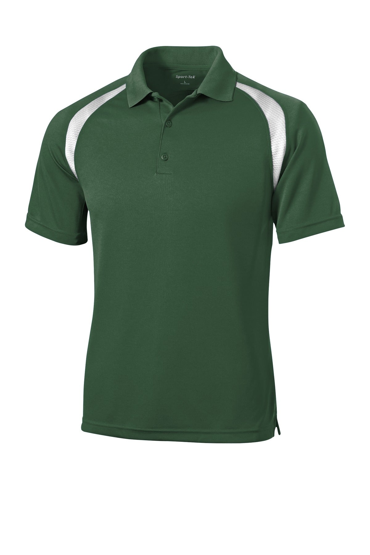 Sport-Tek Dry Zone Colorblock Raglan Polo - Forest Green/ White
