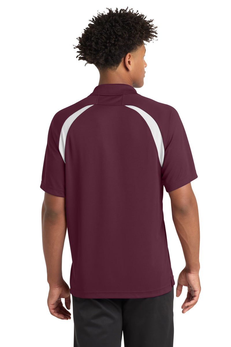 Sport-Tek Dry Zone Colorblock Raglan Polo - Maroon/ White