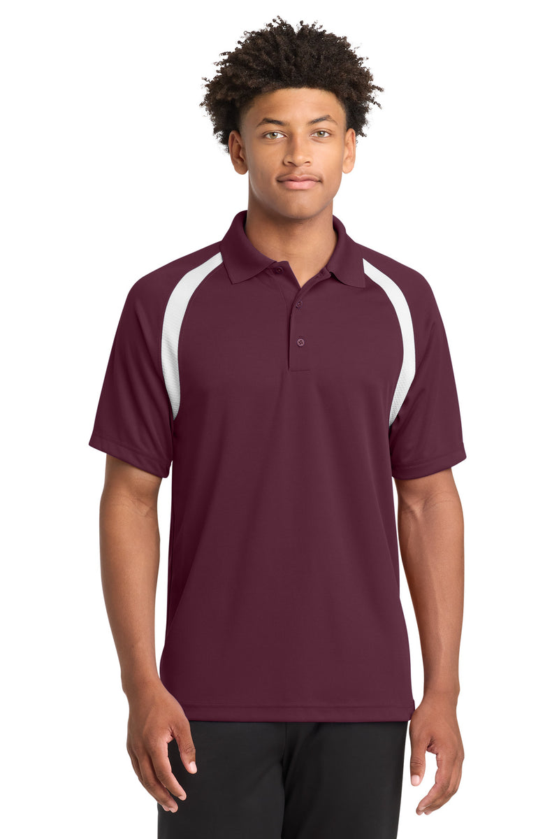 Sport-Tek Dry Zone Colorblock Raglan Polo - Maroon/ White
