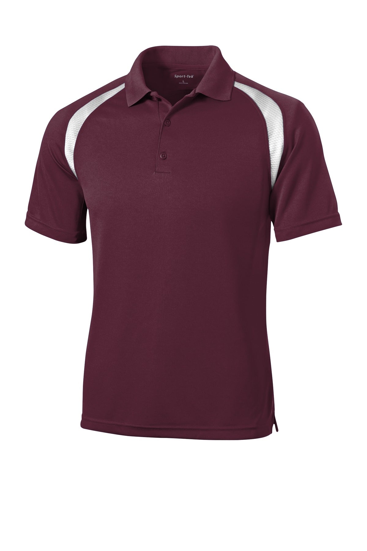 Sport-Tek Dry Zone Colorblock Raglan Polo - Maroon/ White