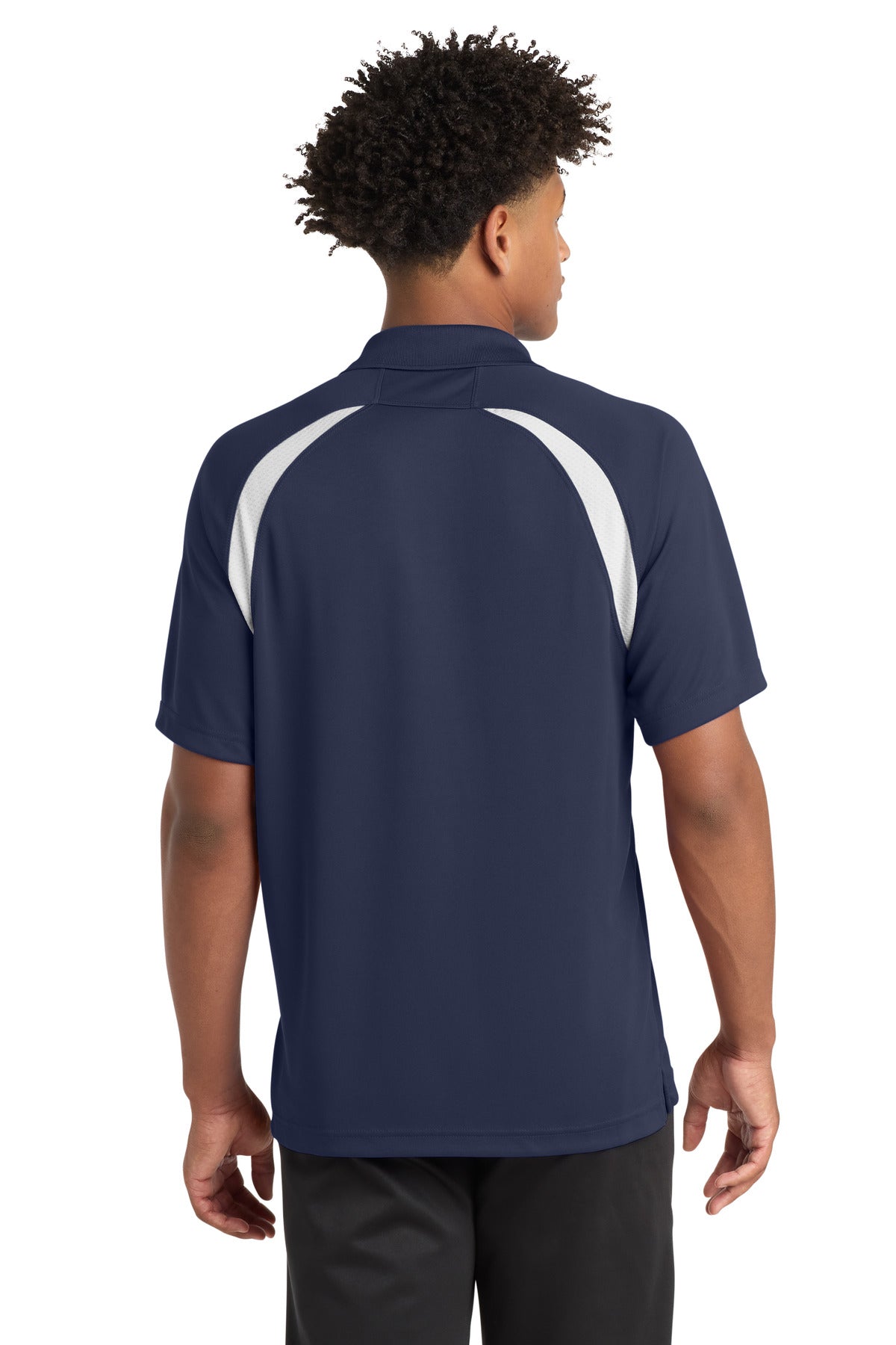 Sport-Tek Dry Zone Colorblock Raglan Polo - True Navy/ White